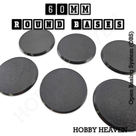 Base 'True' 60mm Round Textured Bases 3d Printed