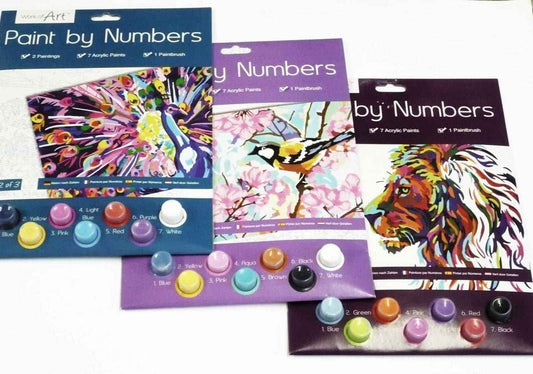 Blue Rain Activity Store Let's Create Paint By Numbers Art Trio