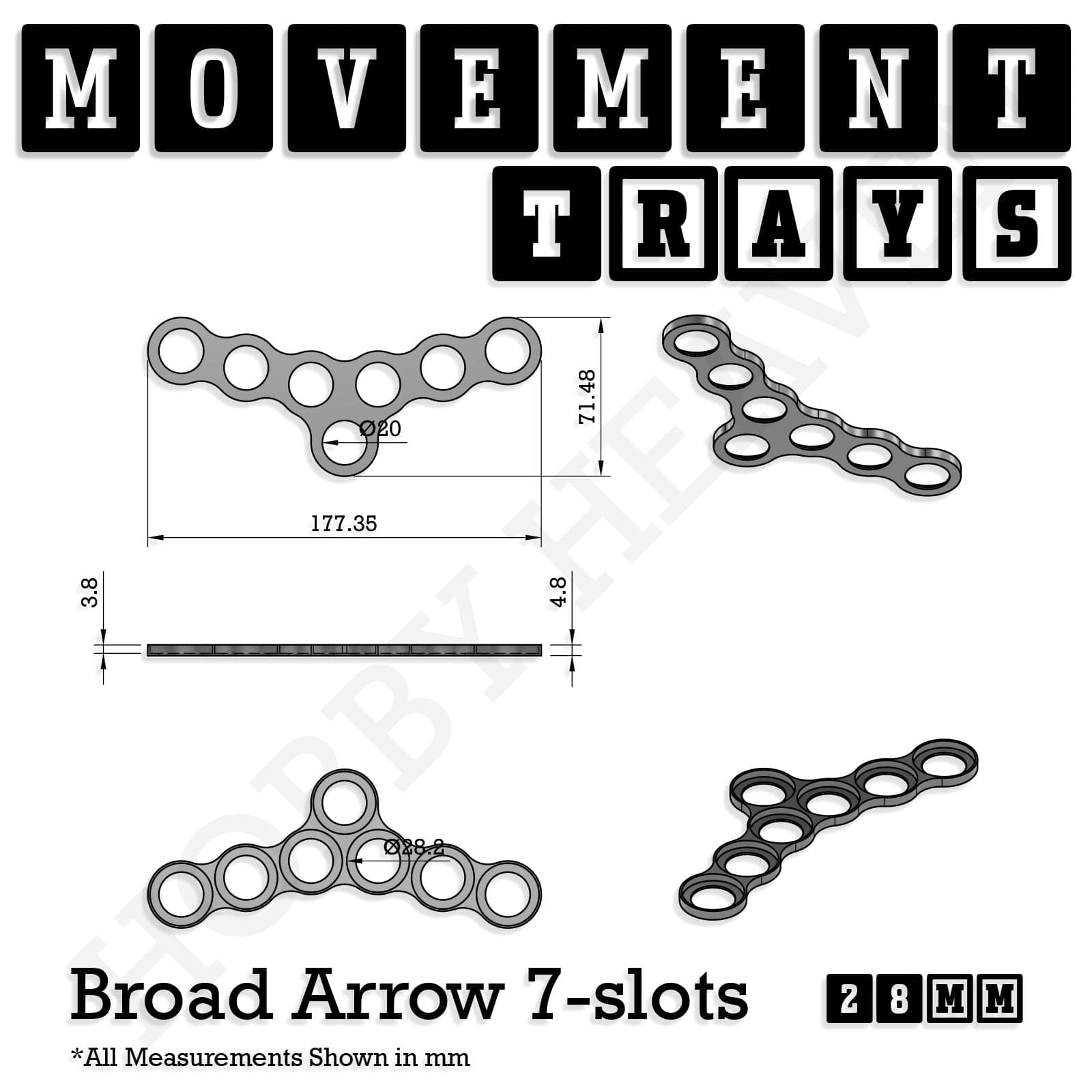 Movement Tray 28mm Movement Trays for Tabletop Games | Wargaming | Full Range