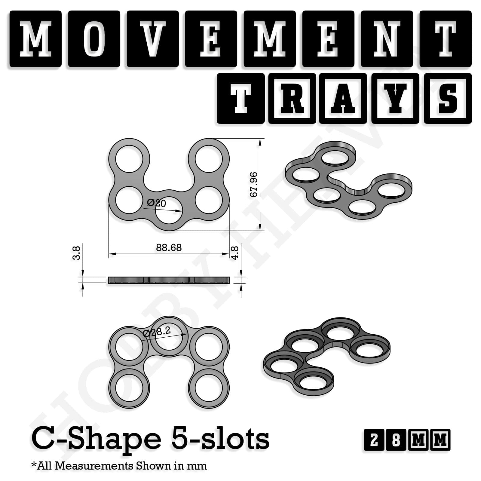 Movement Tray 28mm Movement Trays for Tabletop Games | Wargaming | Full Range
