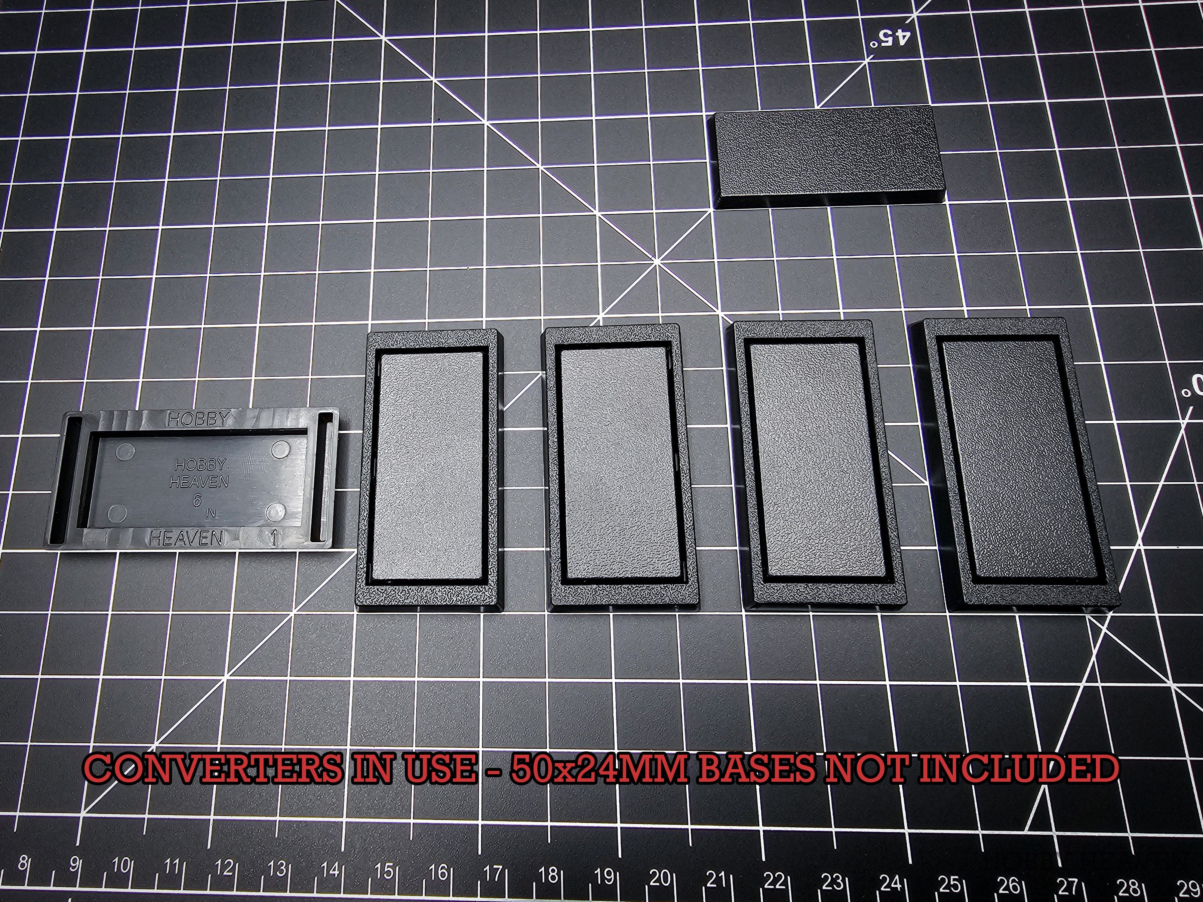 Base 50x24mm to 60x30mm Rectangle Bases Converters ABS Plastic