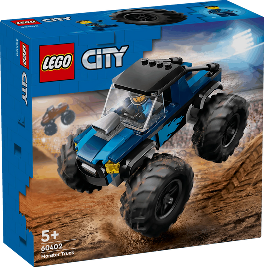 Curious Minds Toys & Games > Toys > Construction Toys > Interlocking Blocks > LEGO > LEGO City Lego City 60402 Blue Monster Truck Buildable Playset for Ages 5 and Up
