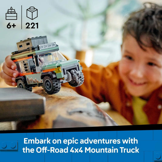 Curious Minds Toys & Games > Toys > Construction Toys > Interlocking Blocks > LEGO > LEGO City Lego City 60447 Off-Road 4x4 Mountain Truck Playset for Ages 6 and Up