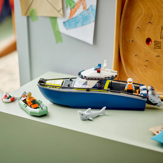 Curious Minds Toys & Games > Toys > Construction Toys > Interlocking Blocks > LEGO > LEGO City Lego City Police 60456 Police Boat Chase Toy Playset for Ages 6 and Up