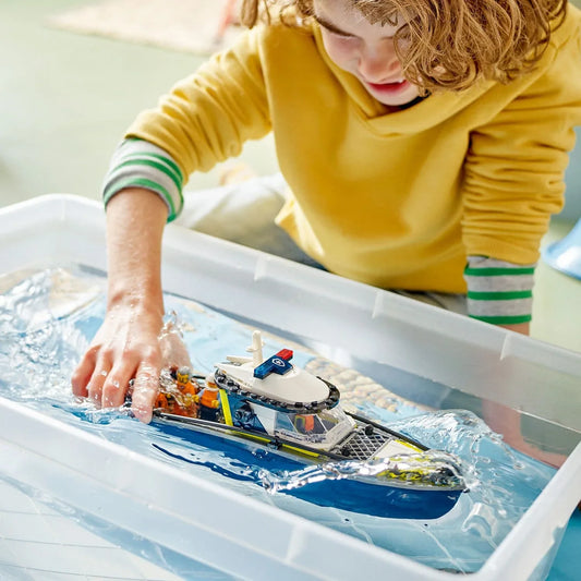 Curious Minds Toys & Games > Toys > Construction Toys > Interlocking Blocks > LEGO > LEGO City Lego City Police 60456 Police Boat Chase Toy Playset for Ages 6 and Up
