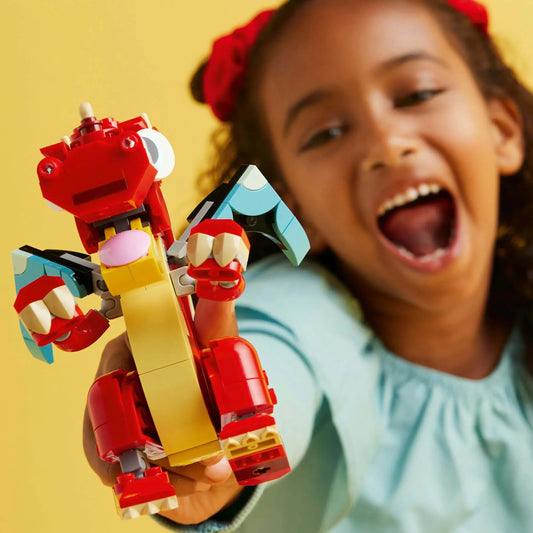 Curious Minds Toys & Games > Toys > Construction Toys > Interlocking Blocks > LEGO > LEGO Creator Lego Creator 3 in 1 31145 Red Dragon Buildable Playset for Ages 6 & Up