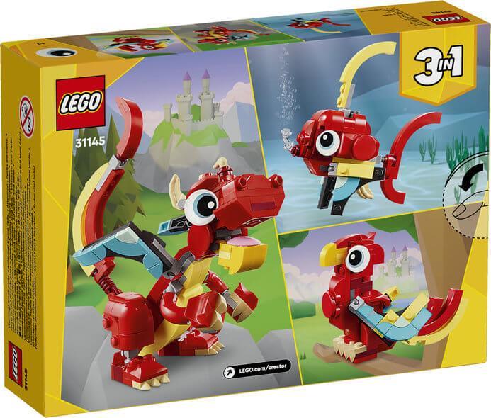 Curious Minds Toys & Games > Toys > Construction Toys > Interlocking Blocks > LEGO > LEGO Creator Lego Creator 3 in 1 31145 Red Dragon Buildable Playset for Ages 6 & Up