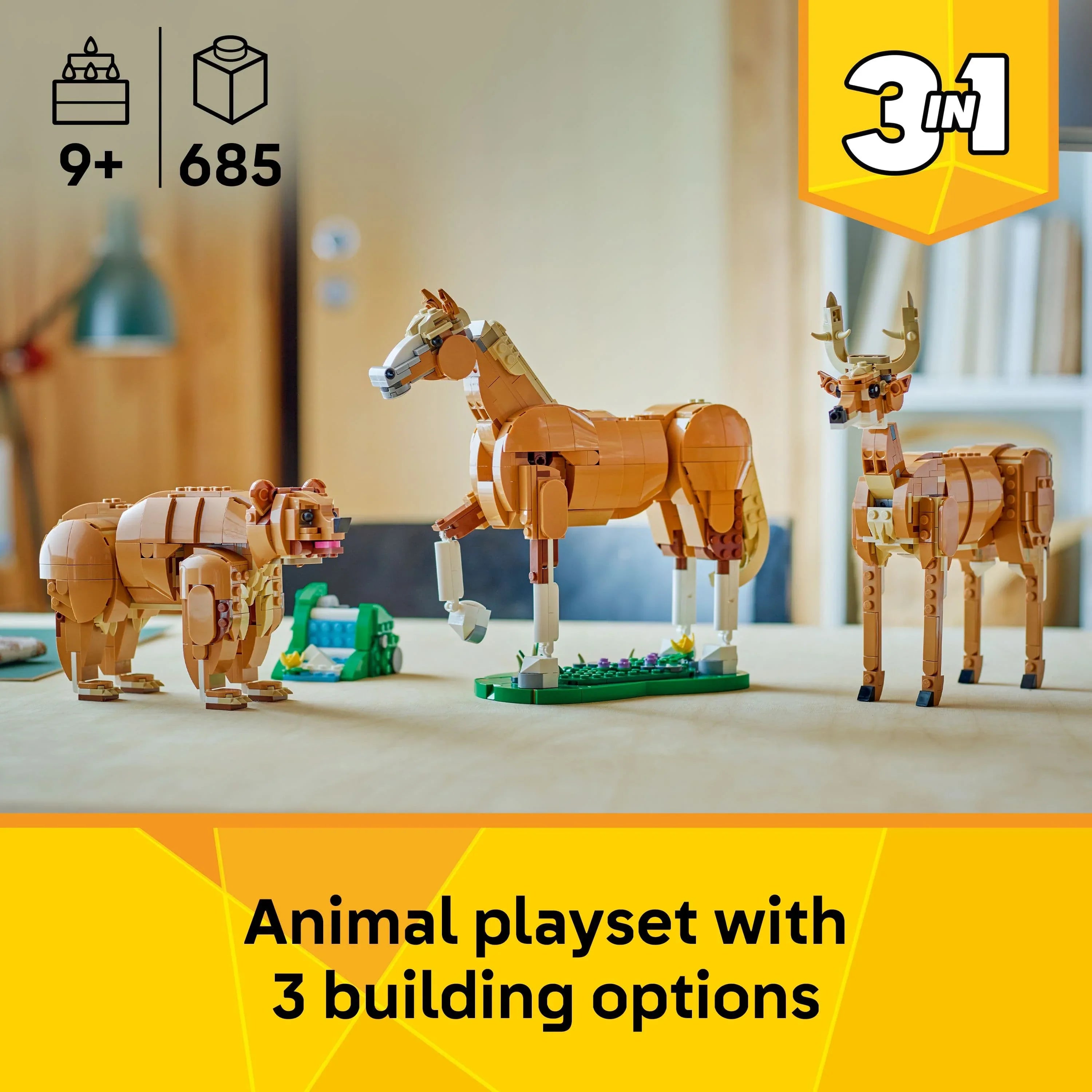 Curious Minds Toys & Games > Toys > Construction Toys > Interlocking Blocks > LEGO > LEGO Creator Lego Creator 3 in 1 31166 Beautiful Horse Rebuildable Set for Ages 9+