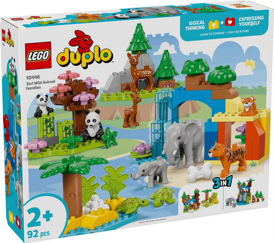 Curious Minds Toys & Games > Toys > Construction Toys > Interlocking Blocks > LEGO > LEGO Duplo Lego Duplo 10446 3 in 1 Wild Animal Families for Toddlers Ages 2 & Up