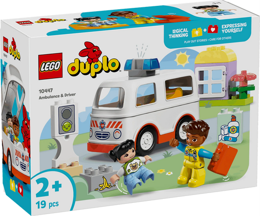 Curious Minds Toys & Games > Toys > Construction Toys > Interlocking Blocks > LEGO > LEGO Duplo Lego Duplo 10447 Ambulance & Driver Playset for Toddlers Ages 2 and Up