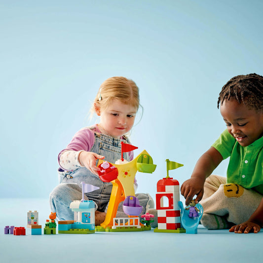 Curious Minds Toys & Games > Toys > Construction Toys > Interlocking Blocks > LEGO > LEGO Duplo Lego Duplo 10453 Peppa Pig Funfair Playset for Toddlers Ages 2 and Up