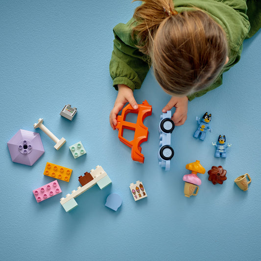 Curious Minds Toys & Games > Toys > Construction Toys > Interlocking Blocks > LEGO > LEGO Duplo Lego Duplo Bluey 10458 Ice Cream Trip with Bluey for Toddlers Ages 2+