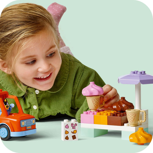 Curious Minds Toys & Games > Toys > Construction Toys > Interlocking Blocks > LEGO > LEGO Duplo Lego Duplo Bluey 10458 Ice Cream Trip with Bluey for Toddlers Ages 2+