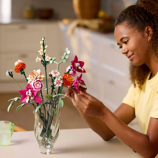 Curious Minds Toys & Games > Toys > Construction Toys > Interlocking Blocks > LEGO > LEGO Flowers Lego Botanicals 10342 Pretty Pink Flower Bouquet for Adults Ages 18+