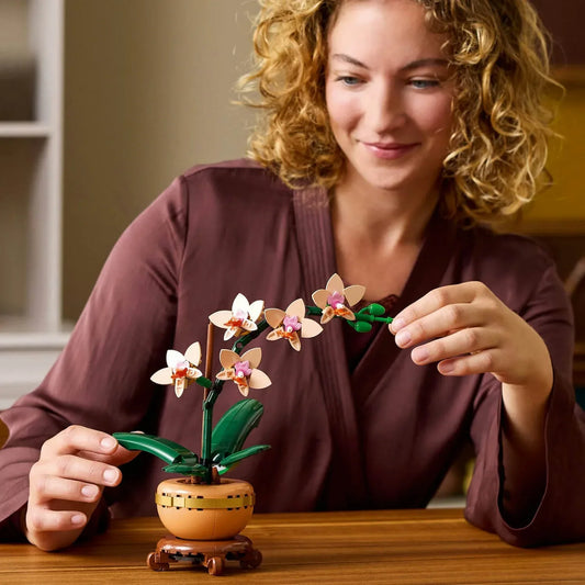 Curious Minds Toys & Games > Toys > Construction Toys > Interlocking Blocks > LEGO > LEGO Flowers Lego Botanicals 10343 Mini Orchid Building Set for Adults Ages 18 & Up