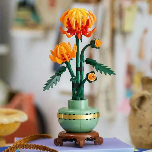 Curious Minds Toys & Games > Toys > Construction Toys > Interlocking Blocks > LEGO > LEGO Flowers Lego Botanicals 10368 Chrysanthemum Model Set for Adults Ages 18 & Up