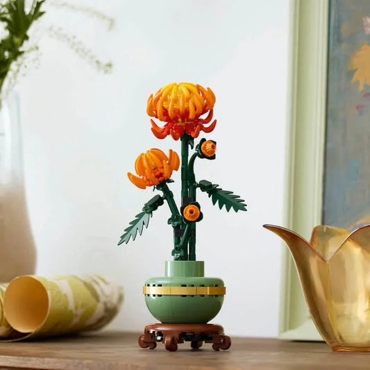 Curious Minds Toys & Games > Toys > Construction Toys > Interlocking Blocks > LEGO > LEGO Flowers Lego Botanicals 10368 Chrysanthemum Model Set for Adults Ages 18 & Up