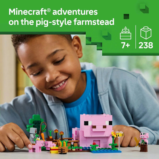 Curious Minds Toys & Games > Toys > Construction Toys > Interlocking Blocks > LEGO > LEGO Minecraft Lego Minecraft 21268 The Baby Pig House Toy Playset for Ages 7 and Up