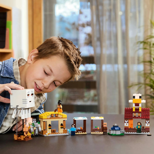 Curious Minds Toys & Games > Toys > Construction Toys > Interlocking Blocks > LEGO > LEGO Minecraft Lego Minecraft Movie 21273 The Ghast Balloon Village Attack Ages 10+
