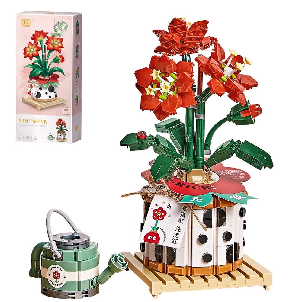 LOZ Amaryllis Potted Red Flowers 1285 6932691912857