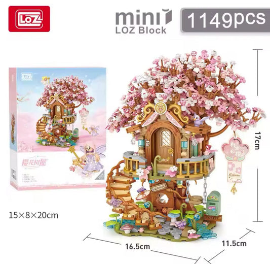 LOZ Sakura Cherry Blossom Tree House 1381 6932691913816