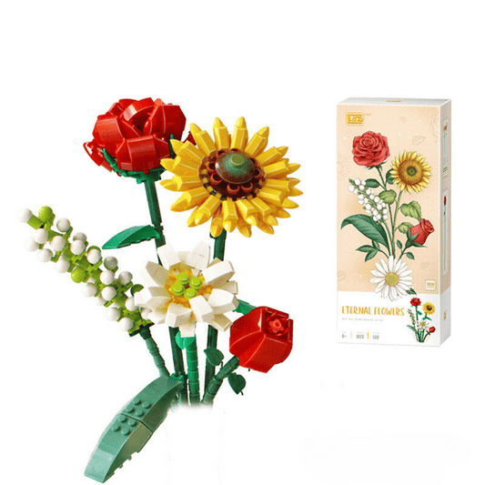 LOZ Red Rose, Sunflower Flower Bouquet 1659 6932691916596