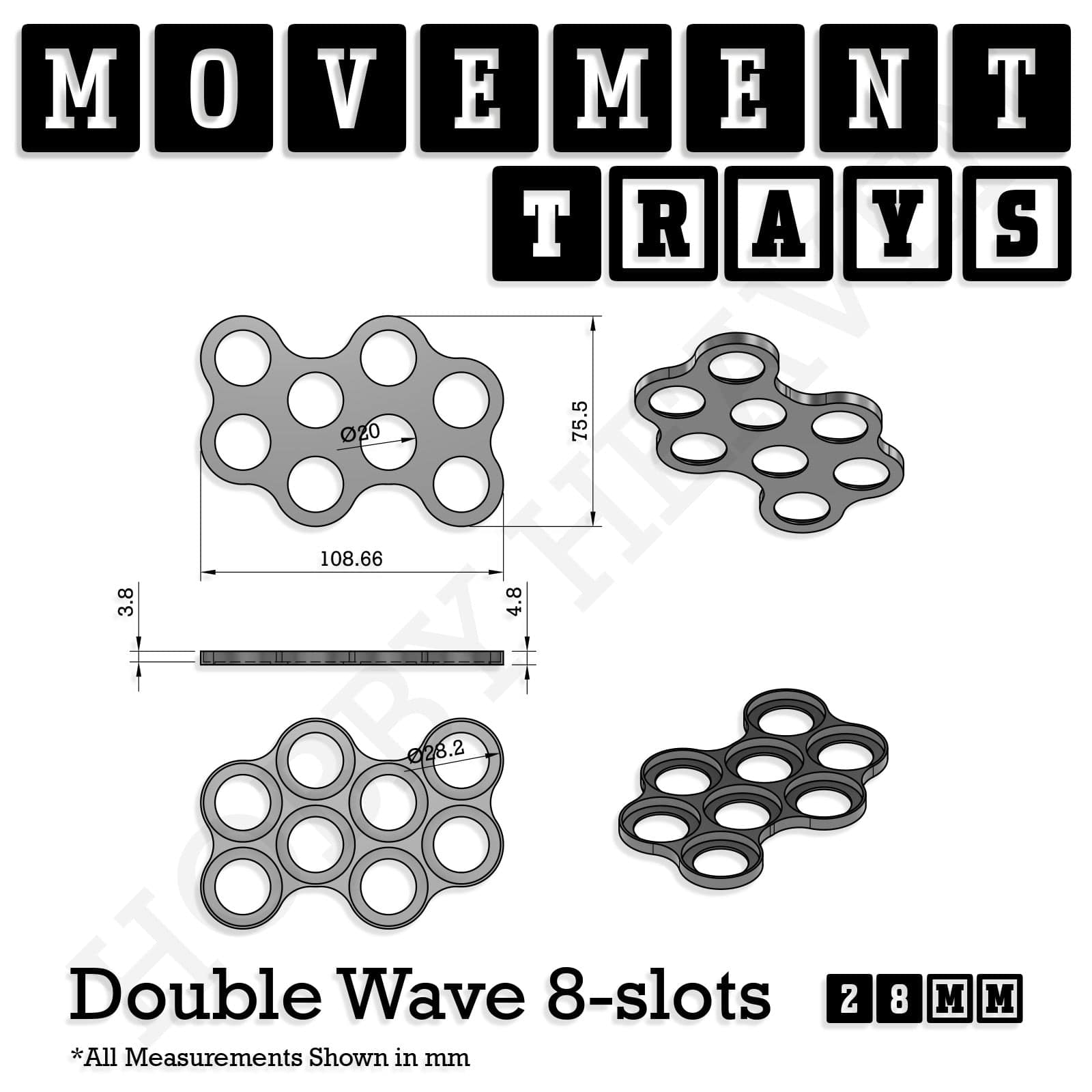 Movement Tray 28mm Movement Trays for Tabletop Games | Wargaming | Full Range