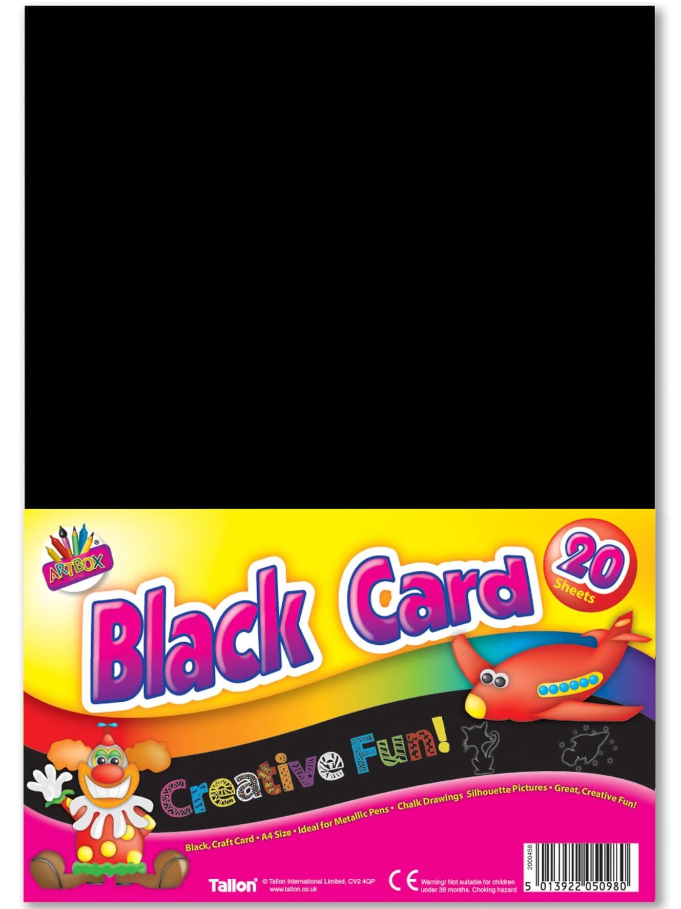 Arts & Crafts > Paper & Craft Materials > Paper > Card Paper Children's Pack of 15 A4 Black Activity Craft Card Sheets 5013922068732
