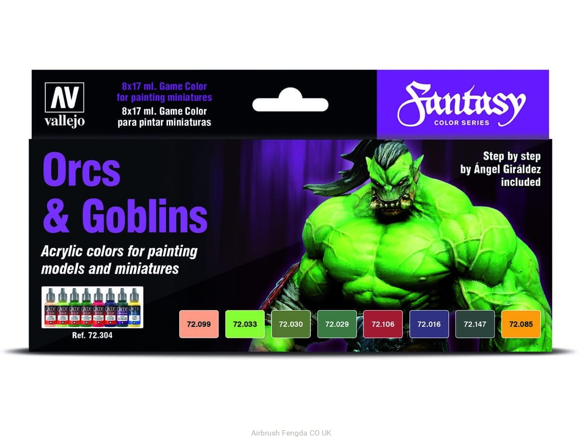 Paint Vallejo Game Color - Orc & Goblins Colour Set (x8) 8429551723046