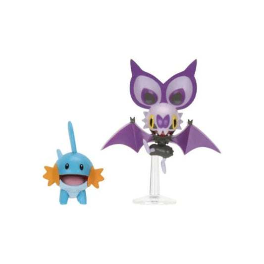 GameOn.games Action & Toy Figures Pokémon 2-3" Battle Figure Pack - Mudkip & Noibat