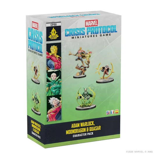 GameOn.games board game Marvel Crisis Protocol: Adam Warlock, Moondragon, Quasar Character Pack