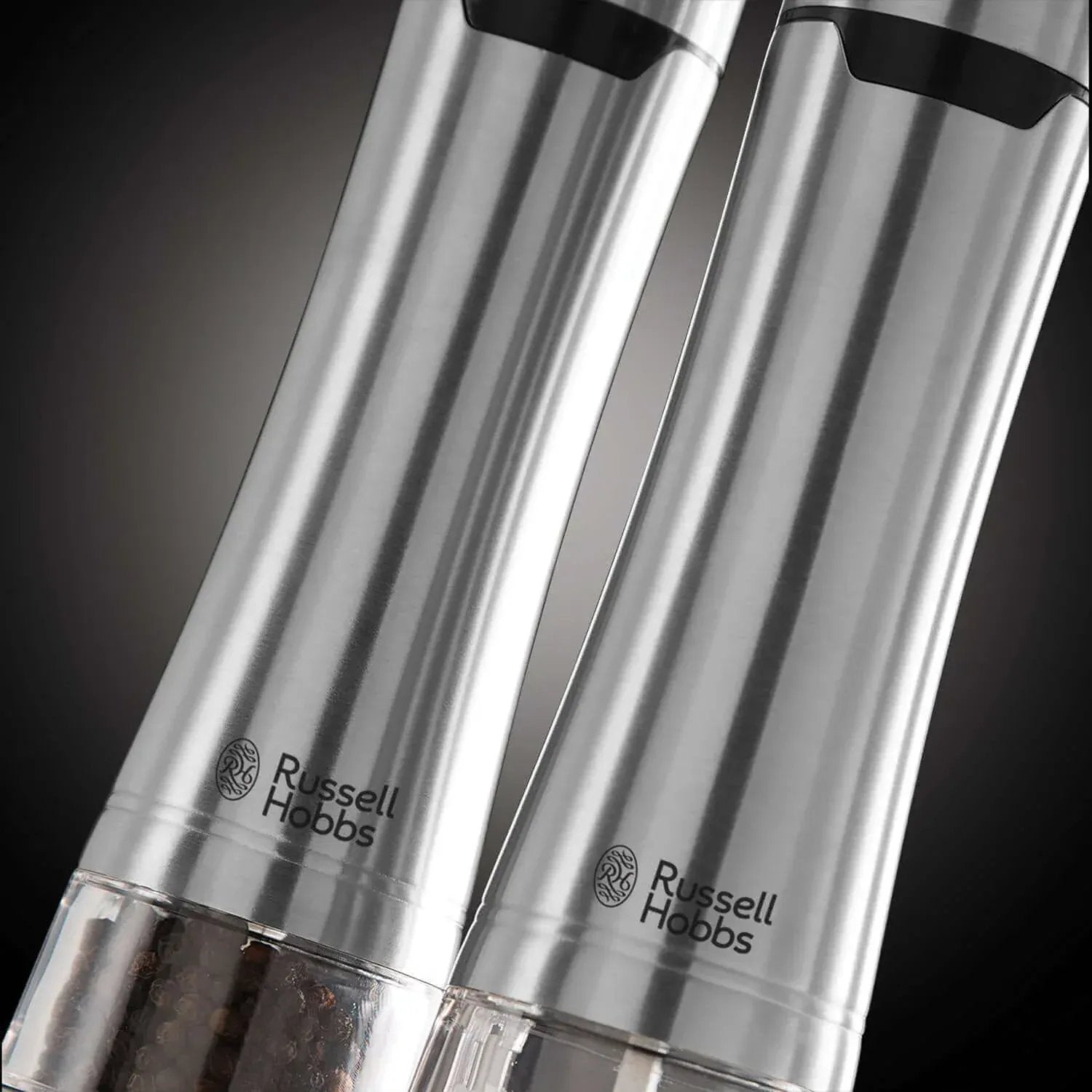GameRaid Russell Hobbs Electric Salt and Pepper Mill Set, Adjustable Mill - Brushed Steel 23460-56