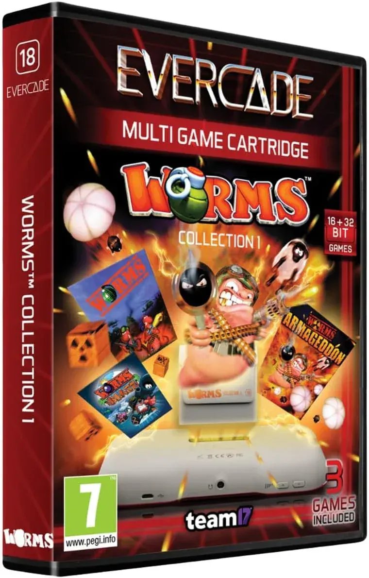 GameRaid Video Game Evercade Worms Collection 1 Cartridge