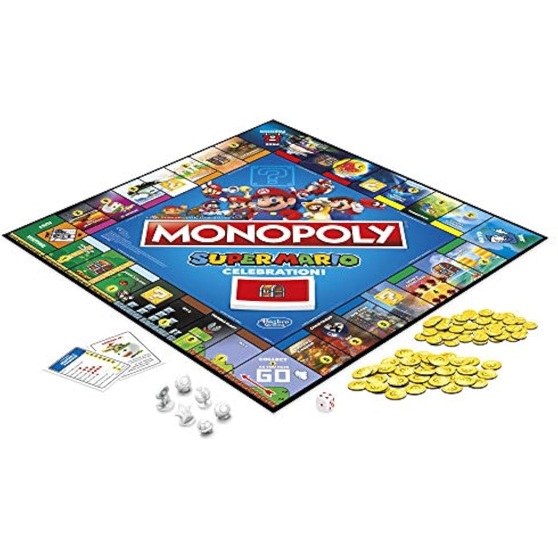 Jolof Store Board Games Monopoly Super Mario Celebration Edition Board Game for Super Mario Fans for Ages 8 and Up With Video Game Sound Effects, Multicolor