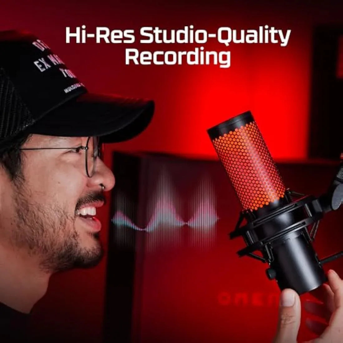 Jolof Store Computer Microphones HyperX Quadcast 2 USB Microphone for Gaming, Streaming and Podcasting | On-Board Controls | LED Lighting | Quick Release Shock Mount | Built-in Arm/Stand Mount | PC, Mac, PS5, PS4 | USB-C | Black
