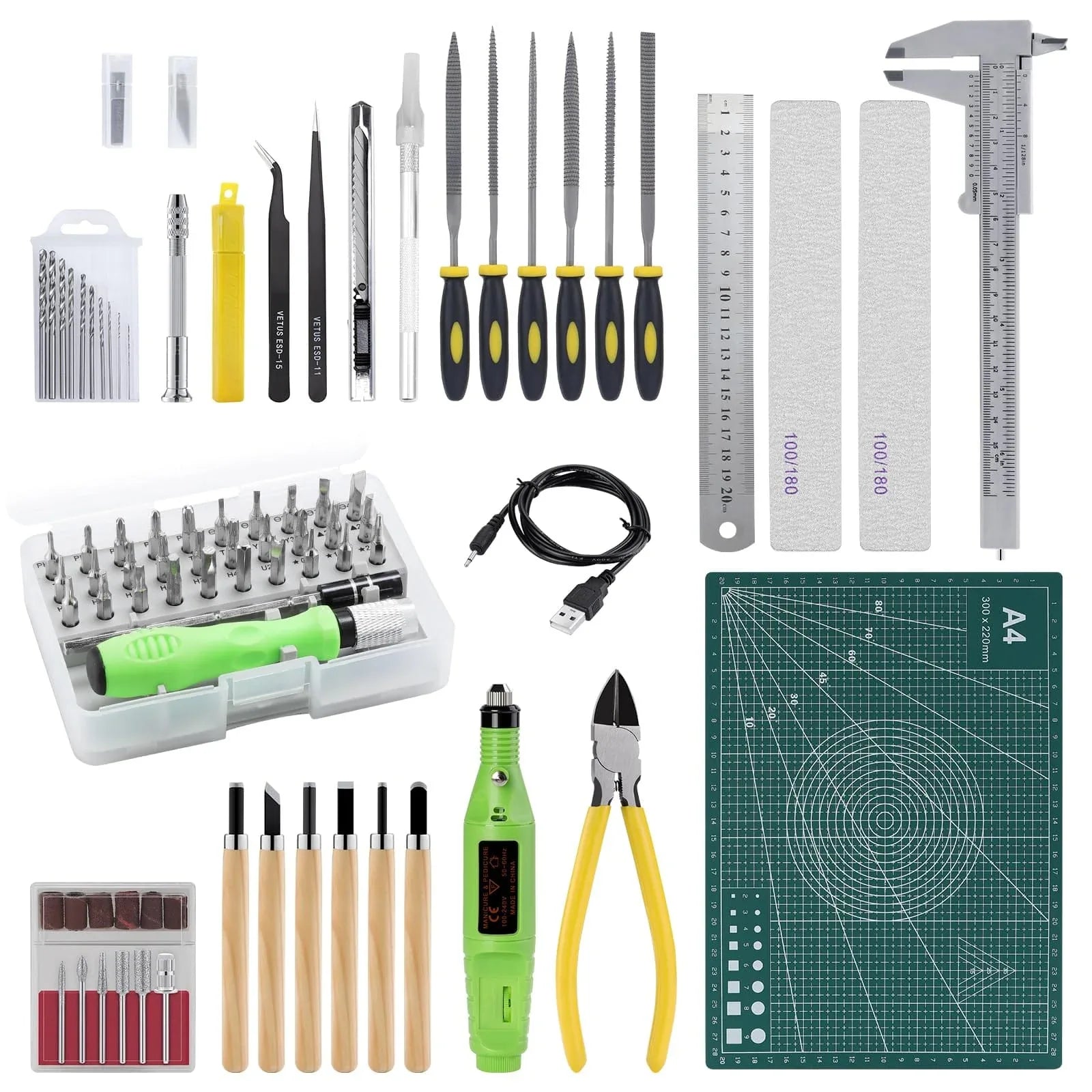 Jolof Store Coptiner 109PCS Gundam Model Tools Kit, Craft Set Model, Hobby Basic Tools for Gundam Model Building , Repairing and Fixing, Arts and crafts with a