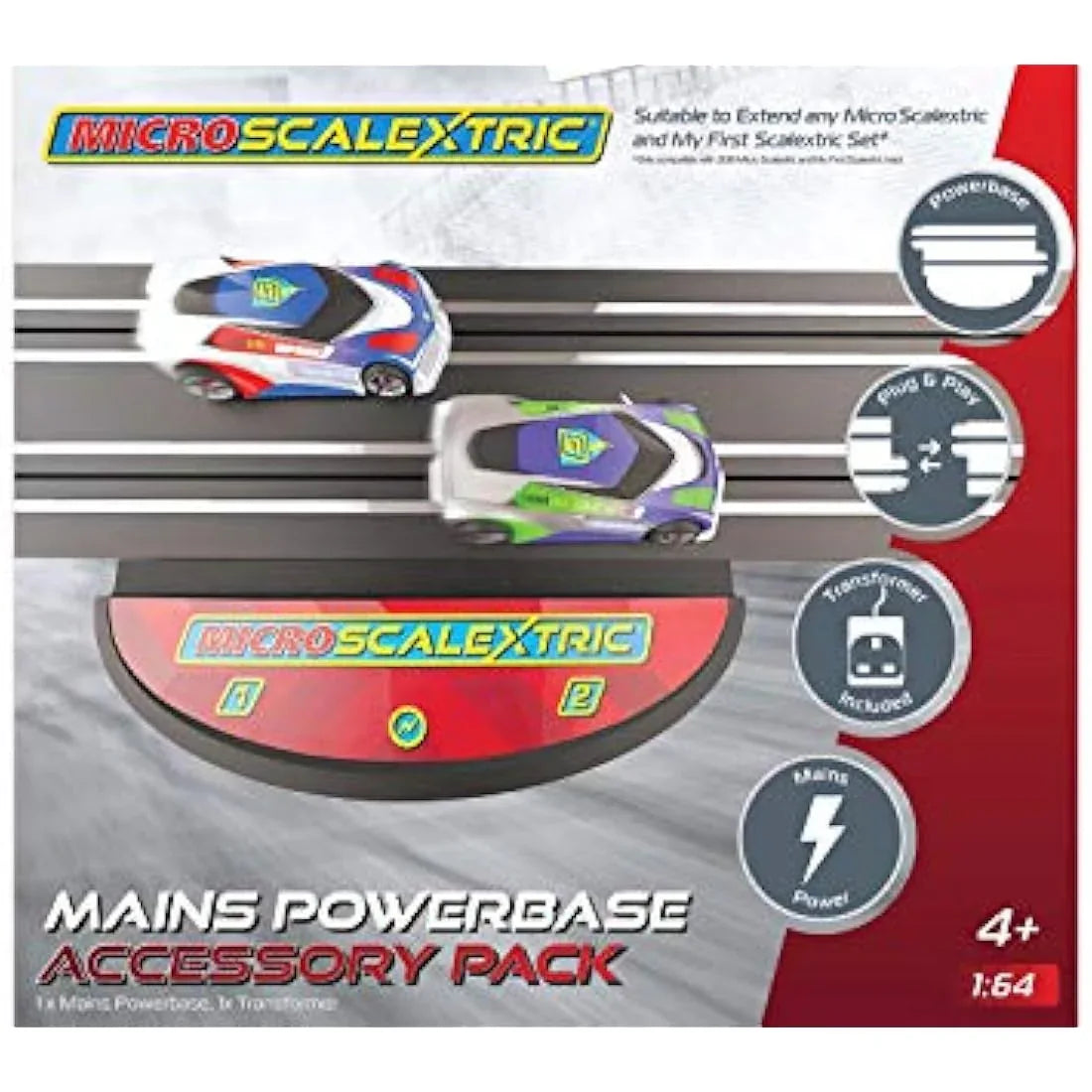 Jolof Store Race Tracks Micro Scalextric Mains Powered Track Piece - Micro Scalextric Accessories, Silver
