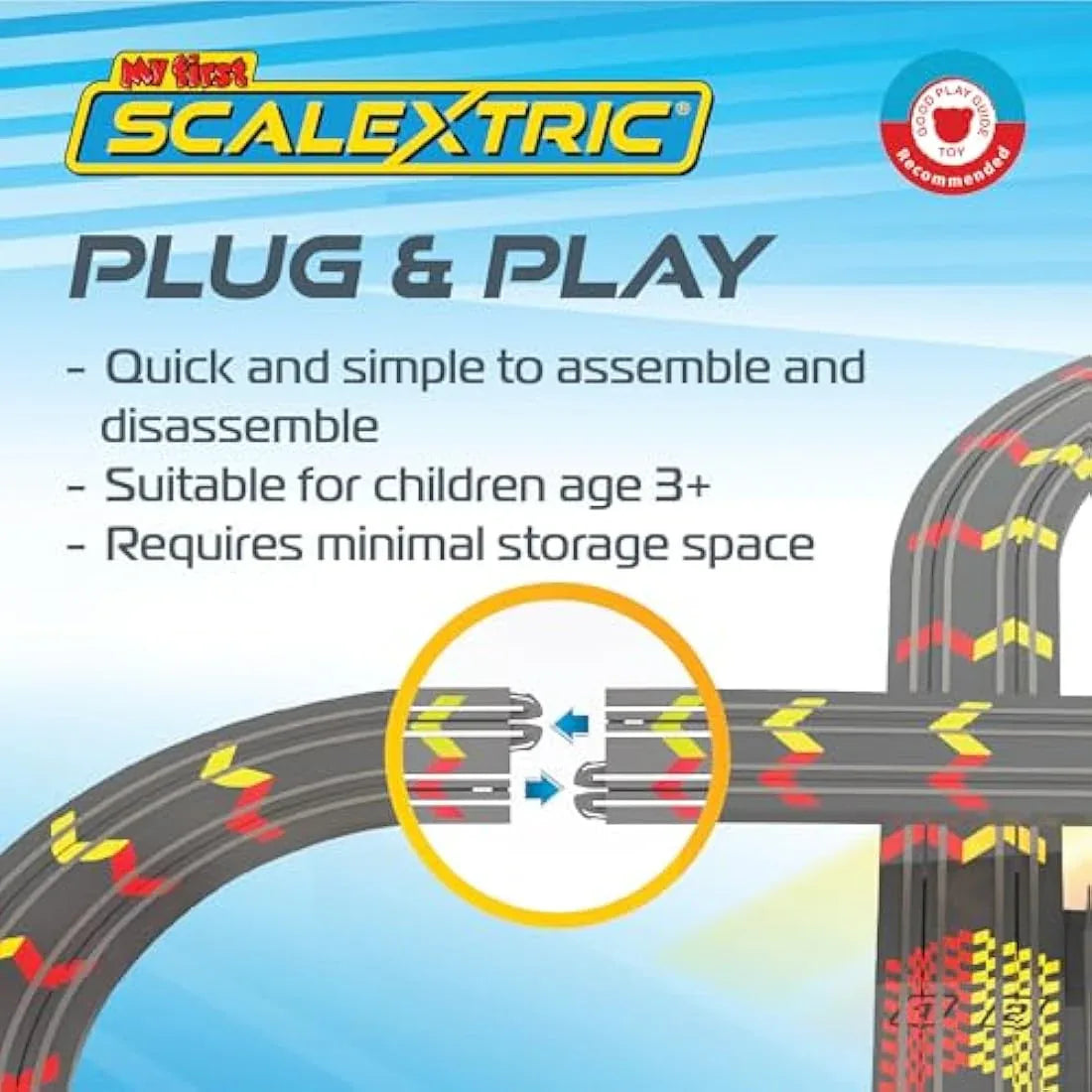 Jolof Store Race Tracks My First Scalextric Racing Track Sets for Kids Ages 3+ - Mains Powered Micro Race Car Set, Toy Cars Race Tracks for Boys. Incl. 1x Speed Track, 2x Racing Cars, 2x Controllers - Kids Toys Gifts