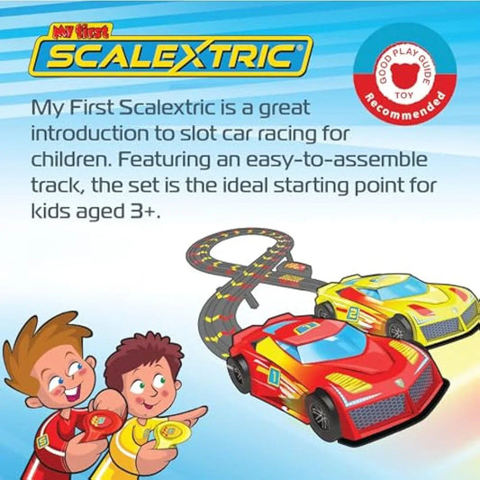 Jolof Store Race Tracks My First Scalextric Racing Track Sets for Kids Ages 3+ - Mains Powered Micro Race Car Set, Toy Cars Race Tracks for Boys. Incl. 1x Speed Track, 2x Racing Cars, 2x Controllers - Kids Toys Gifts