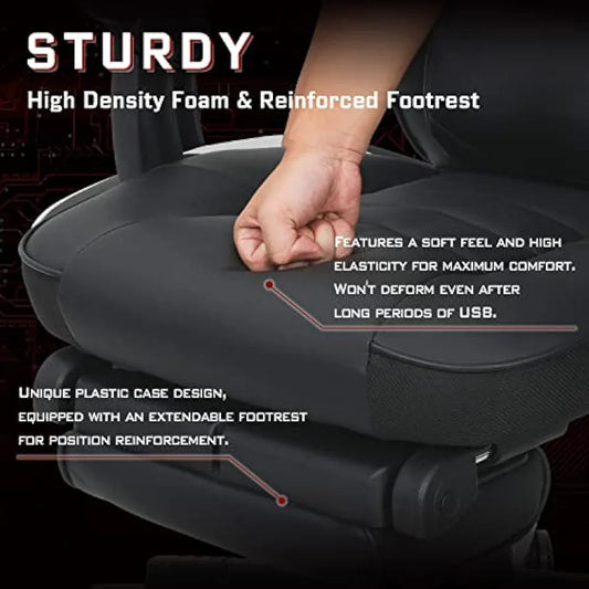 Jolof Store Video Game Chairs Fullwatt Racing Gaming Chair for adults with Footrest and Massage Lumbar Pillow, Swivel Height Adjustable Reclining PU Leather Video Game Chair, E-Sports Gaming Chair Big and Tall(Black)