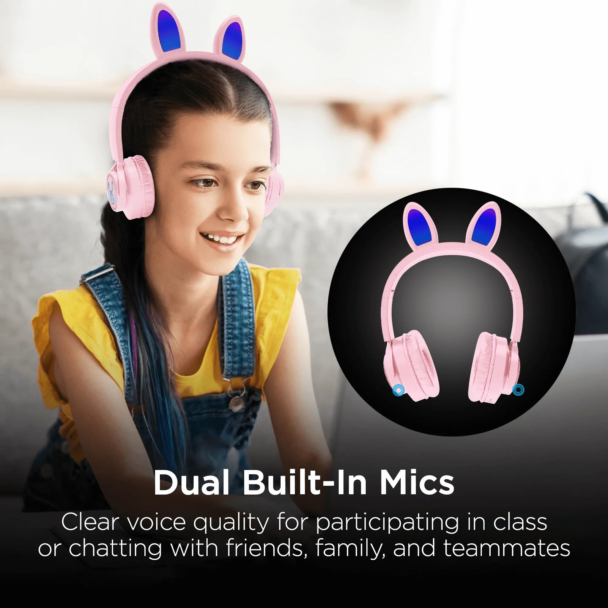 JupiterGear Home HyperGear Bunny Tracks Wireless Light-Up Headphones