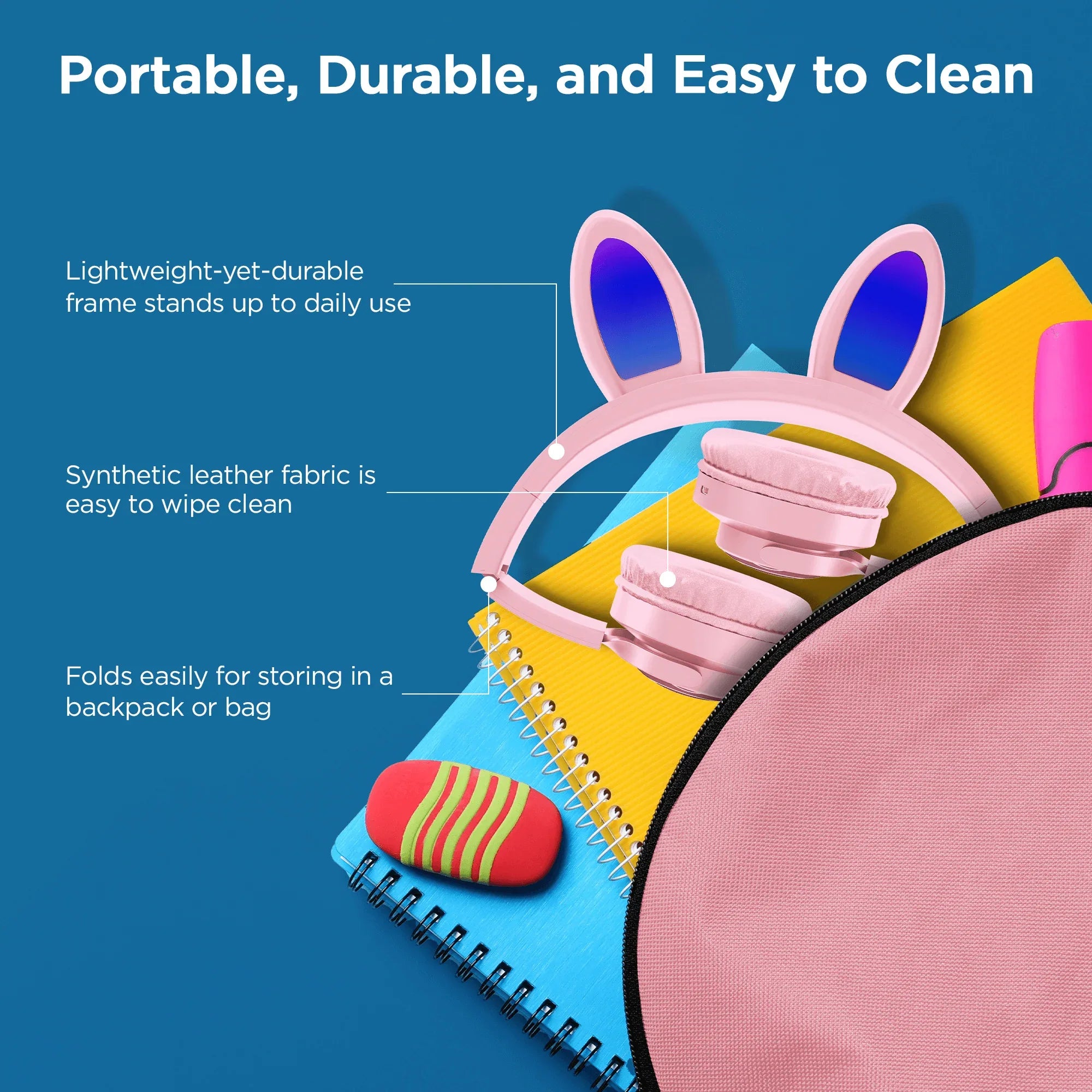 JupiterGear Home HyperGear Bunny Tracks Wireless Light-Up Headphones