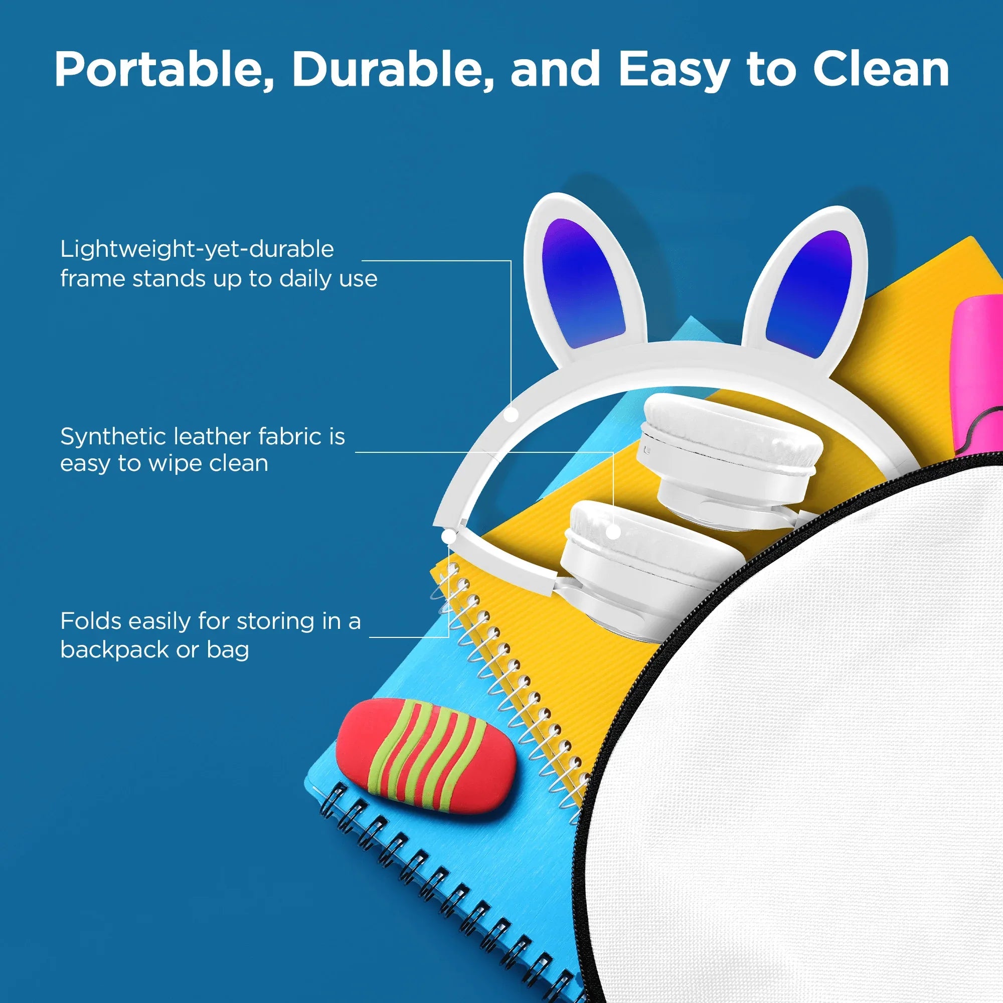 JupiterGear Home HyperGear Bunny Tracks Wireless Light-Up Headphones