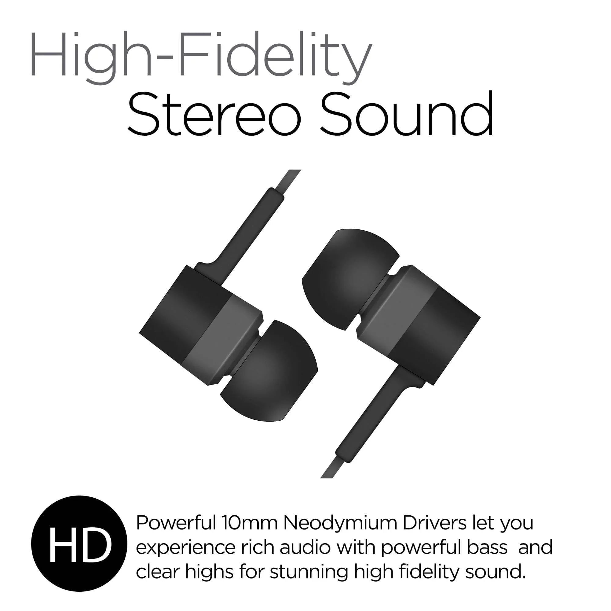 JupiterGear Home HyperGear Low Ryder Earphones with Mic 3.5mm