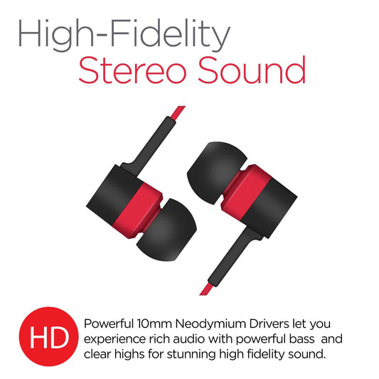 JupiterGear Home HyperGear Low Ryder Earphones with Mic 3.5mm