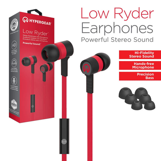JupiterGear Home HyperGear Low Ryder Earphones with Mic 3.5mm