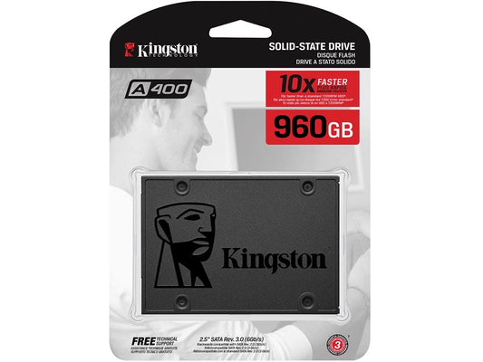 960 GB R/W 500/450 MB/s Kingston A400 Series 2.5" SATA3 SSD - 120GB to 960GB 740617277357
