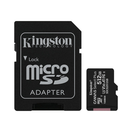 Kingston Canvas Select Plus Micro SD Card with SD Adapter, Class 10 up to 512 GB