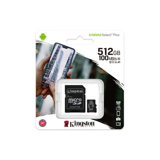512 GB Kingston Canvas Select Plus Micro SD Card with SD Adapter, Class 10 up to 512 GB 740617298727