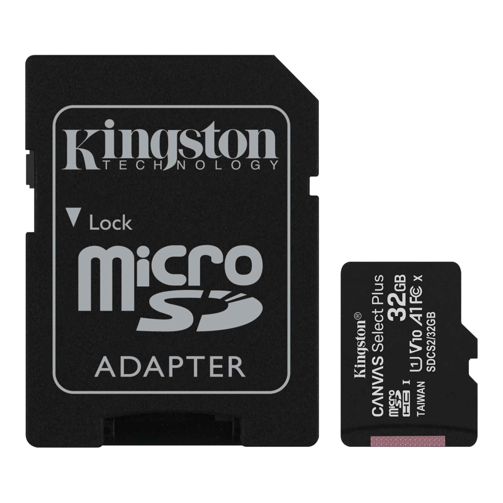 Kingston Canvas Select Plus Micro SD Card with SD Adapter, Class 10 up to 512 GB
